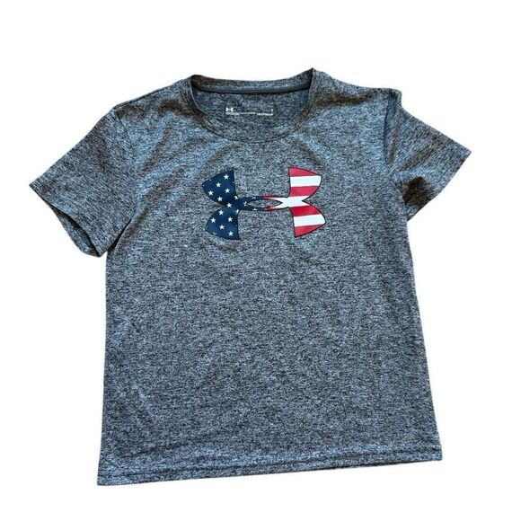 Under Armour Other - Youth Boys Under Armour Dry Fit Patriotic Heatgear Logo Graphic Tee Shirt - Sz 7